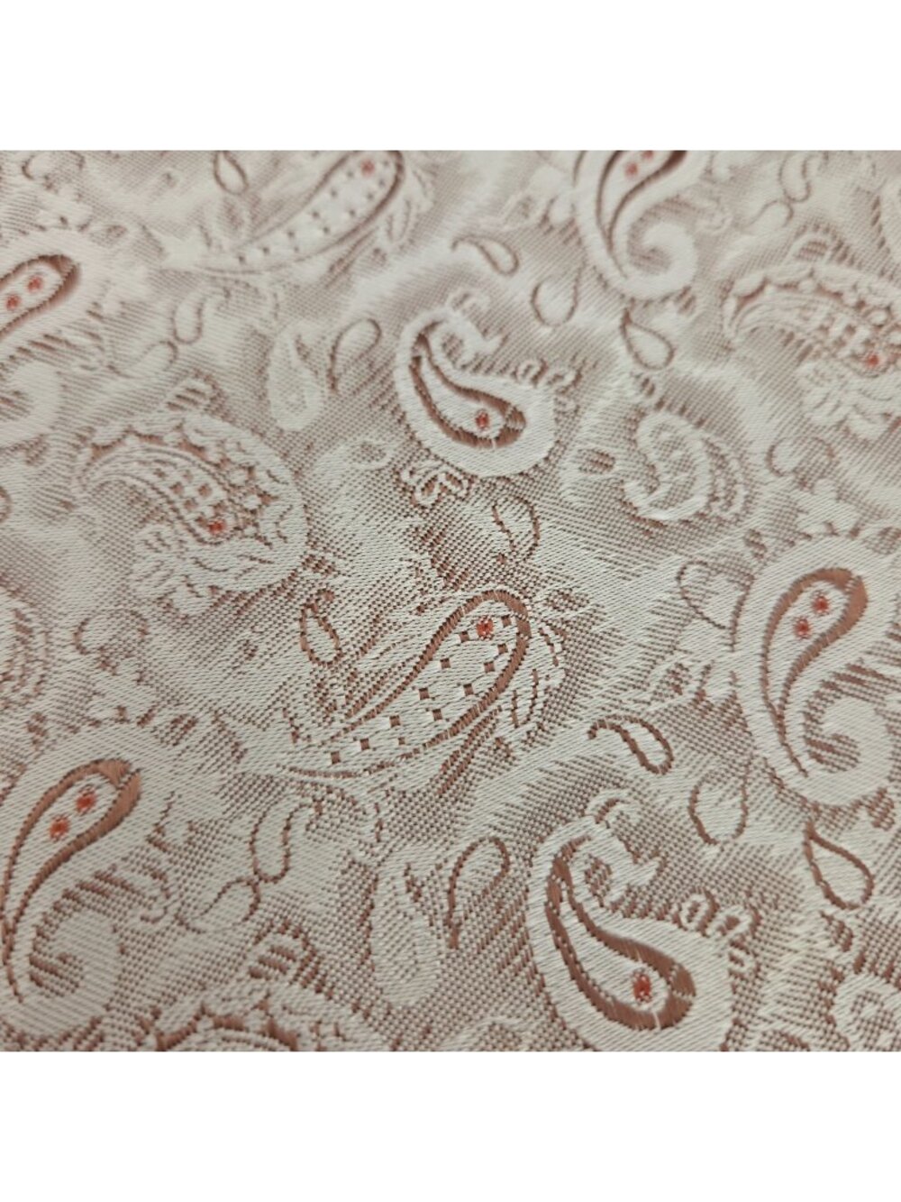 Paisley Jacquard Fabric Upholstery Sewing Beige Rust Brown 4 Yards 50 Inch Wide
